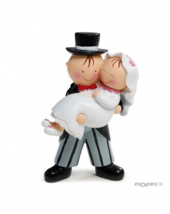 Figura pastel Pit&Pita novia en brazos 16cm