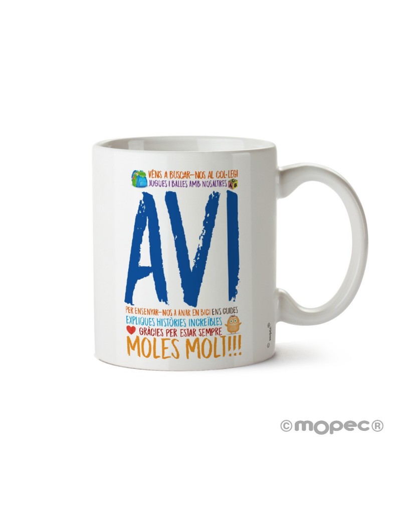 Taza cerámica AVI en caja regalo