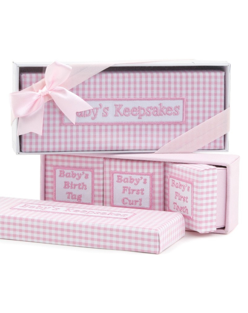 Set 4 cajas vichy rosa 