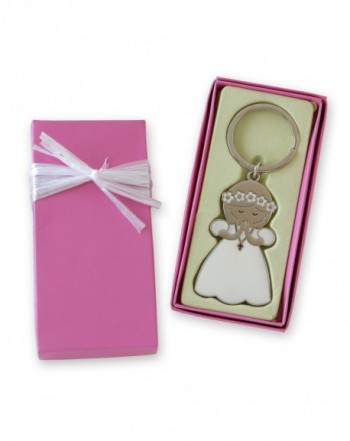 Llavero comunión niña en estuche regalo rosa adornado