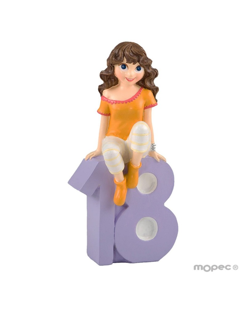 Figura para pastel 18 aniv. chica camiseta 20cm