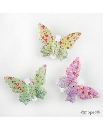 Pinzas mariposas multicolor metal 3 colores
