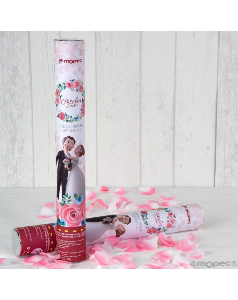 Cañón confeti pétalos rosa Pop&Fun caricia 38cm