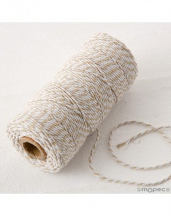 Cordón 12hilosx100mts.trenzado algodón marrón/blanco