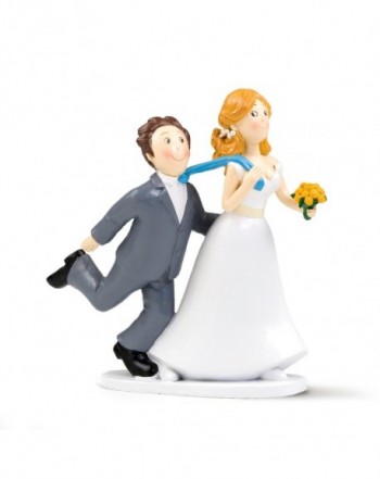 Figura pastel boda -Sí o Sí- tirando de la corbata 19cm.