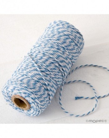 Cordón 12hilosx100mts. trenzado algodón azul/blanco