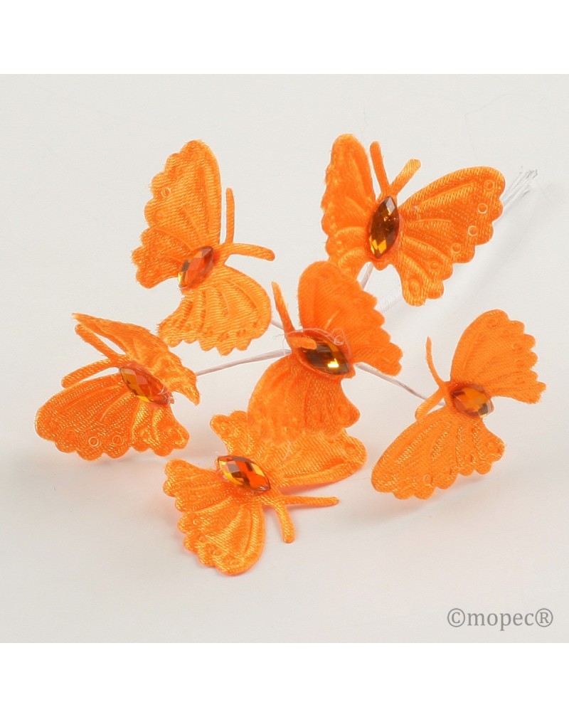 Ramito mariposas naranja precio x pomo de 6