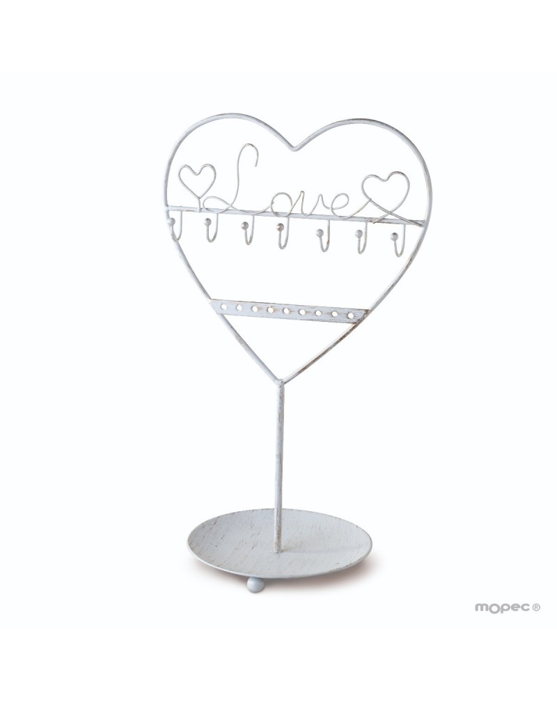 Joyero blanco de metal love 30cm.