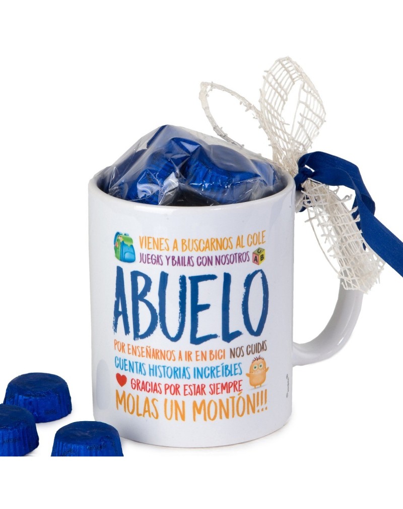 Taza cerámica Abuelo en caja regalo 6 bombones