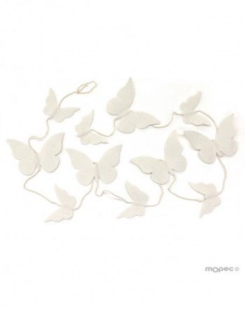 Guirnalda de mariposas de algodón color blanco 1