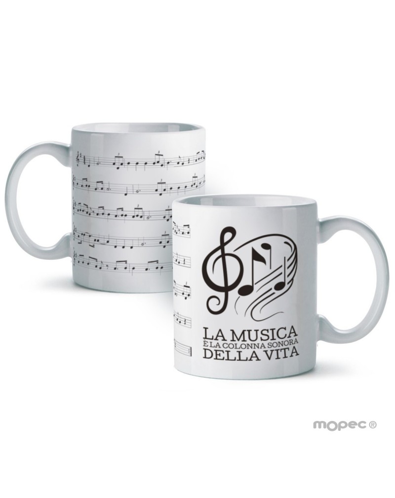 Taza cerámica La musica è la colonna sonora...en caja regalo