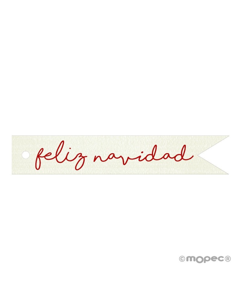 Tarjeta banderola Feliz Navidad 11x2cm.(preciox20u) min.20