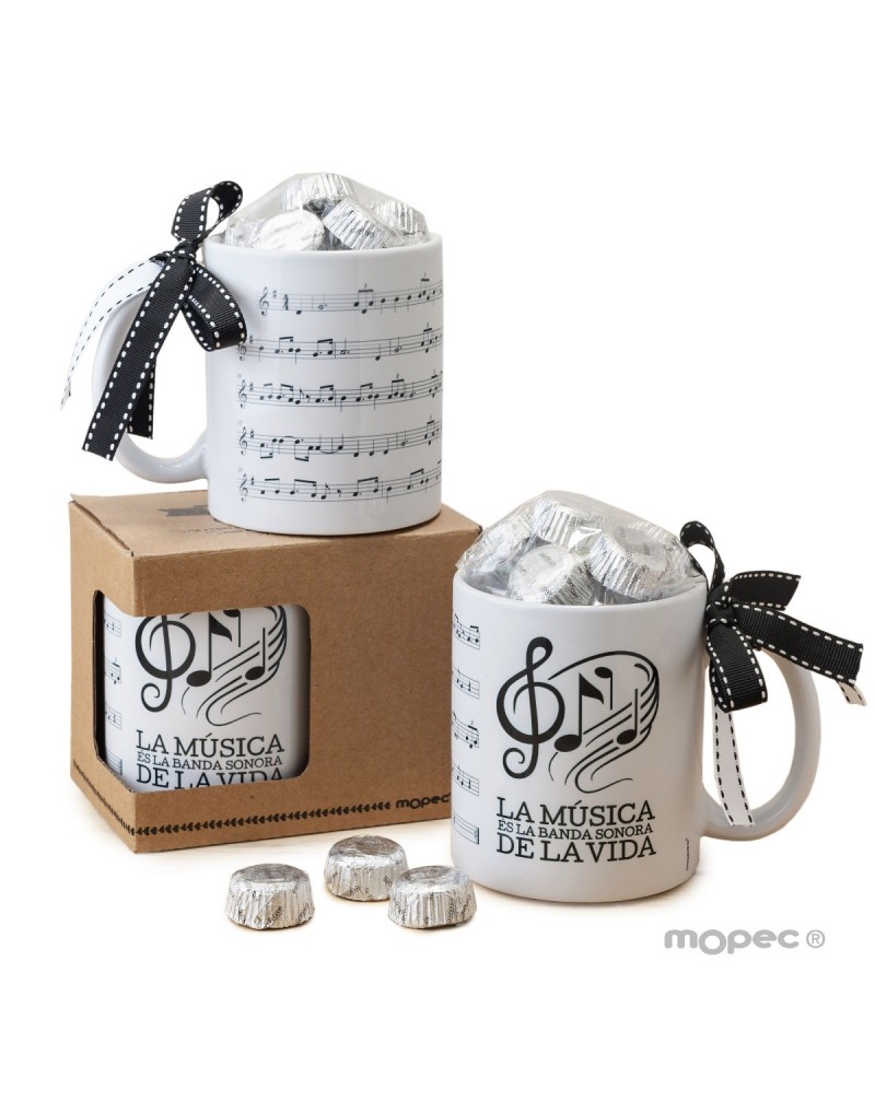 Taza Partitura musical en caja regalo cat. 6bombones