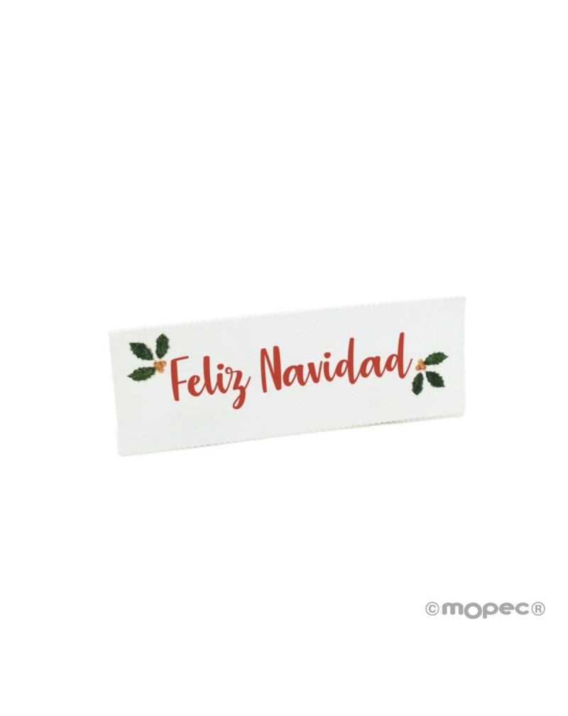 Tarjetas precortadas navideñas "Feliz Navidad" con dibujo de muérdago