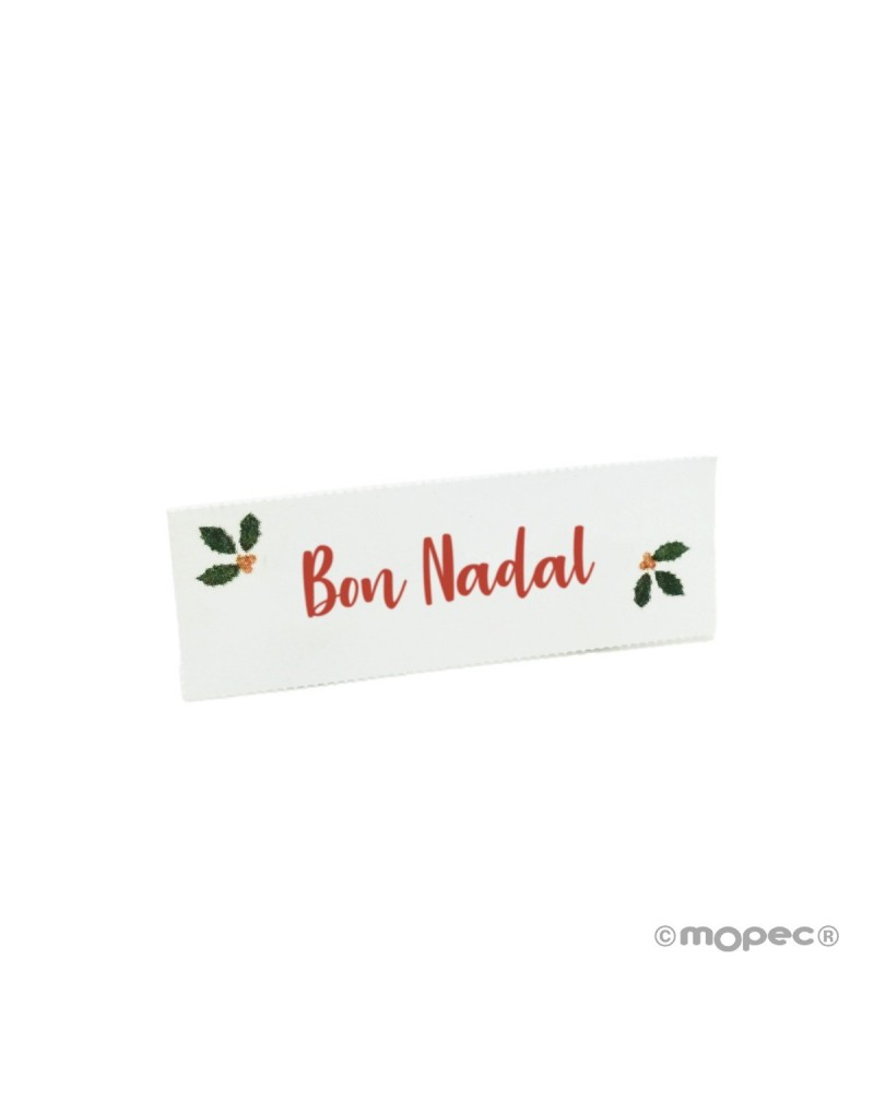 Tarjetas precortadas navideñas "Bon Nadal" con dibujo de muérdago