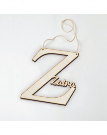 Colgante de madera letra Z con nombre 12