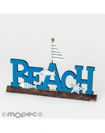 Letrero madera Beach 20x12cm