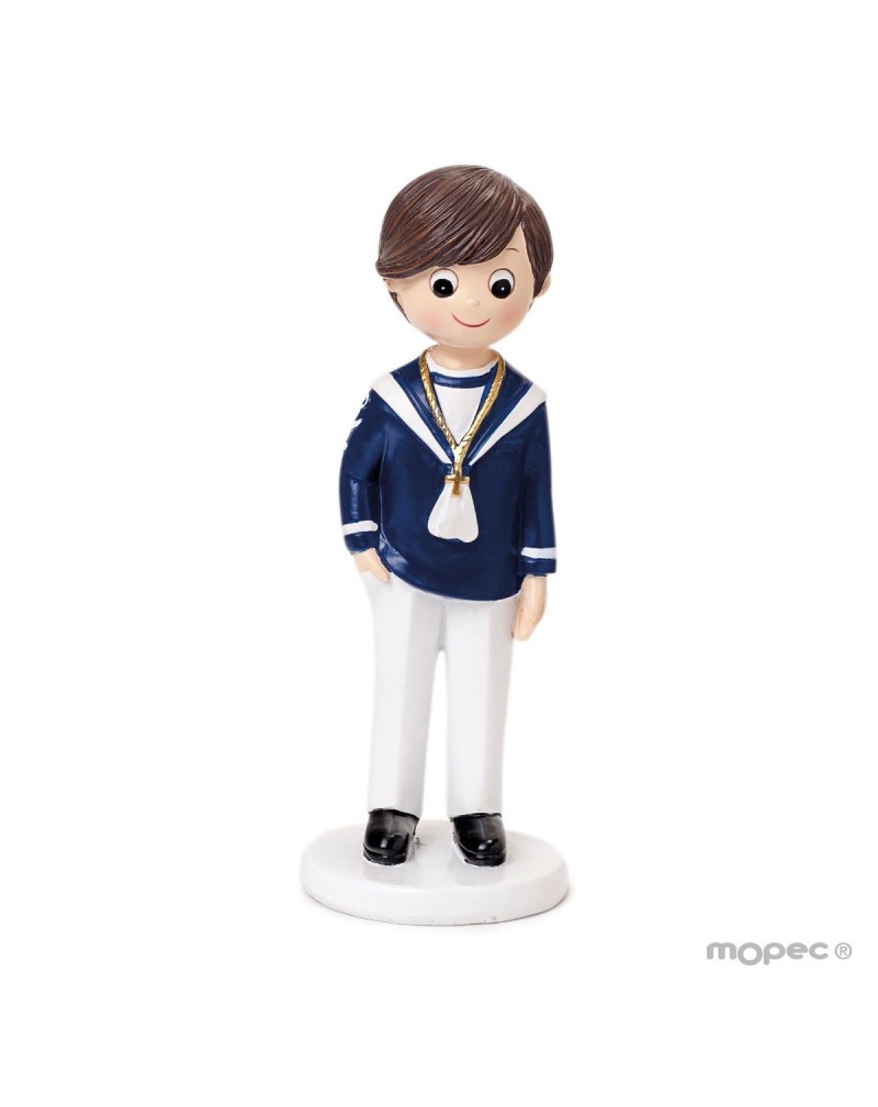 Figura Comunión marinero camisa azul mano bolsillo