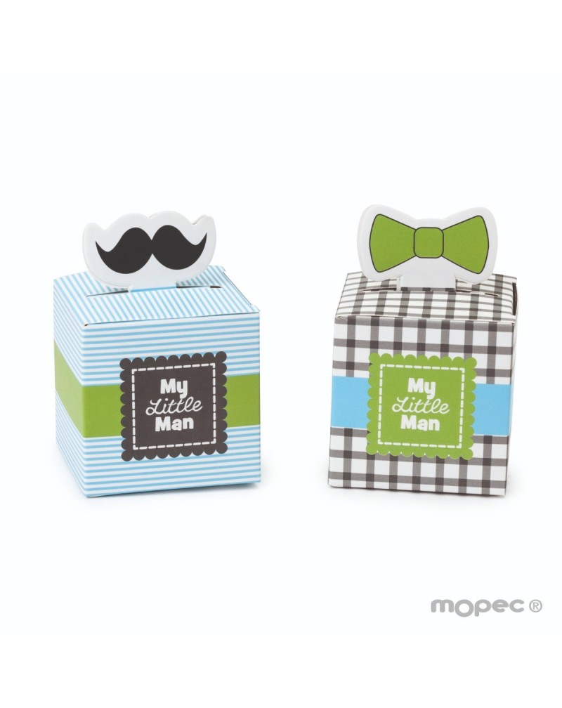 Caja papel bigote/pajarita "My Little Man"