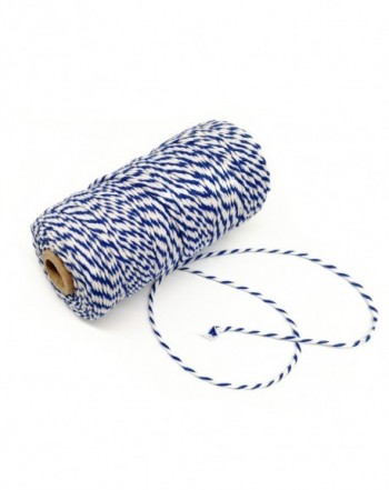 Cordón 12 hilos x 100mts trenzado algodo blanco y azul eléctrico