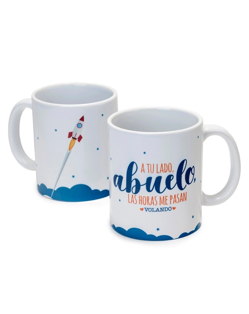 Taza cerámica A tu lado abuelo en caja regalo