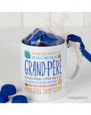 Taza cerámica Abuelo molas un montón.. con 6 bombones en francés