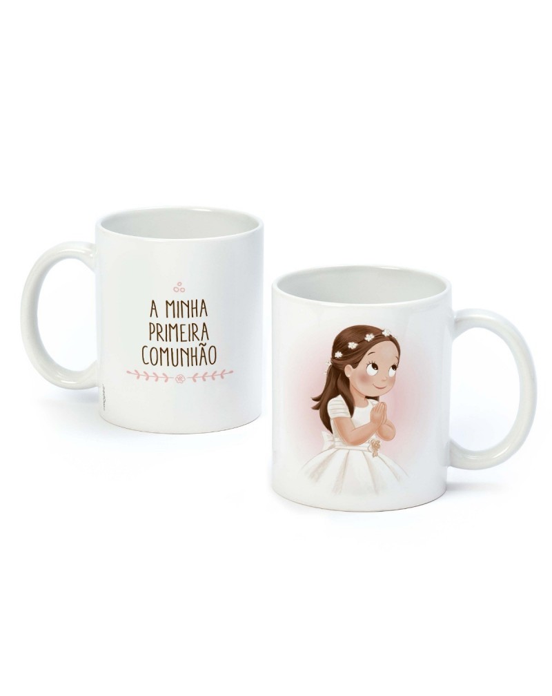 Taza cerámica Primeira comunhão niña vestido largo y corona