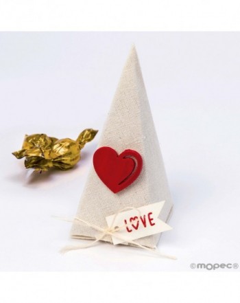 Estuche piramidal 5croki-choc tarjeta Love y corazón rojo*