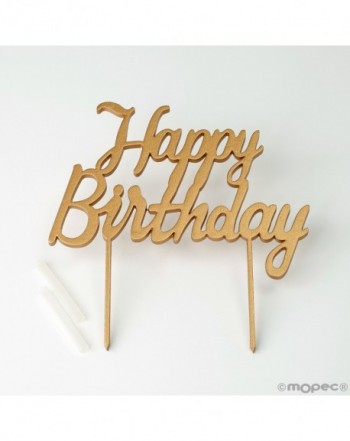 Cake topper de madera Happy Birthday 13x21cm