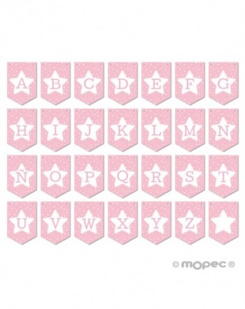 Banderola rosa con estrella para guirnalda 14