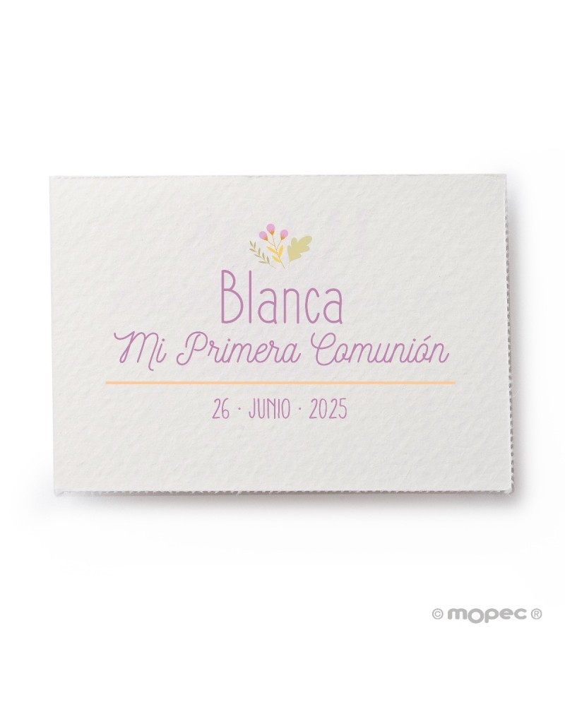 Tarjeta Comunión flores 5x3