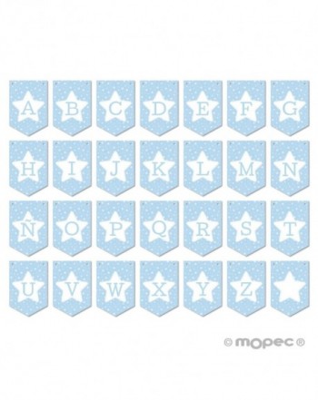 Banderola E azul con estrella para guirnalda 14
