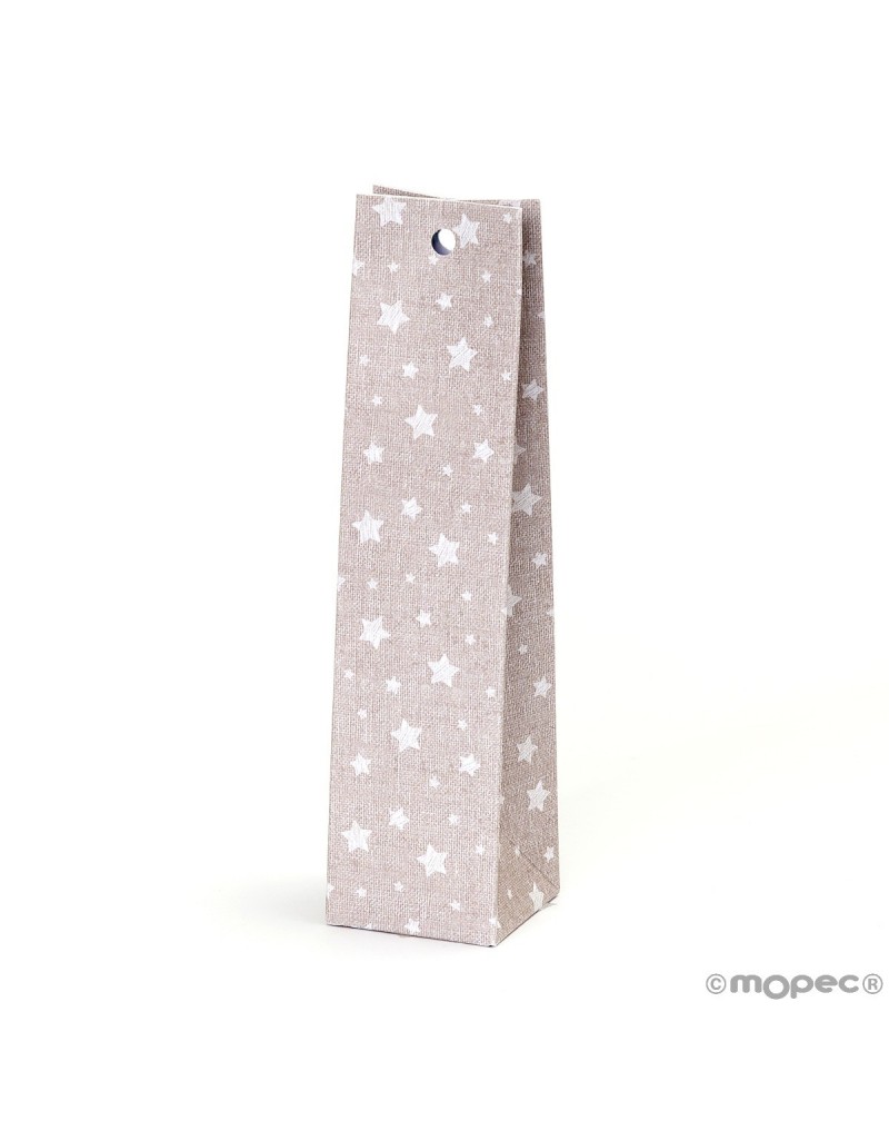 Estuche marrón con estrellas 14cm