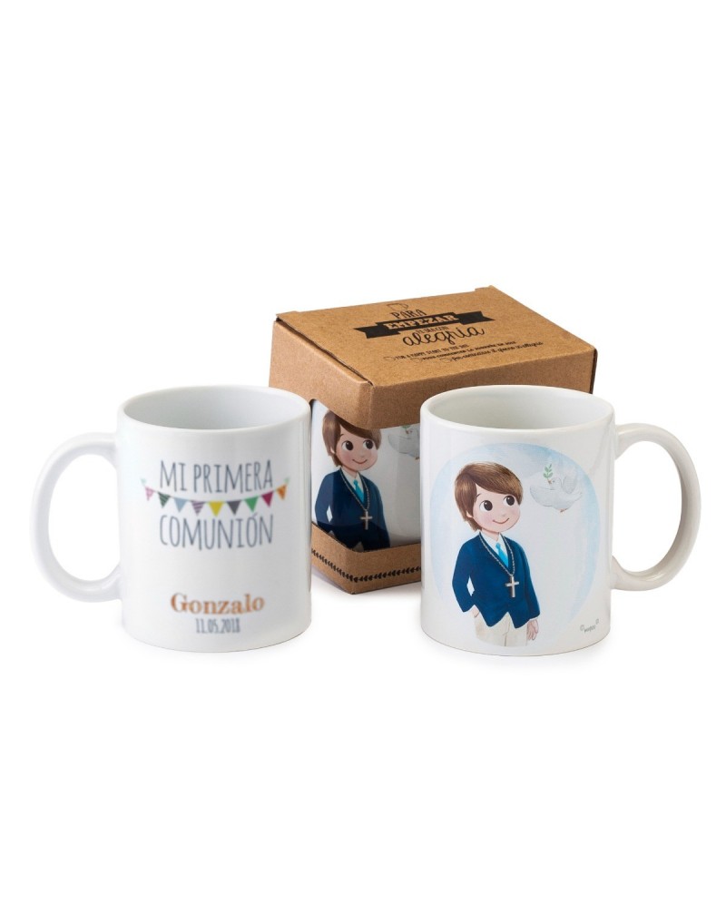 Taza cerámica ESP niño Comunión en caja regalo