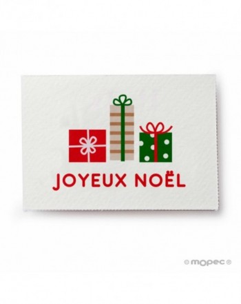 Tarjeta Joyeux Noël con regalos 5x3