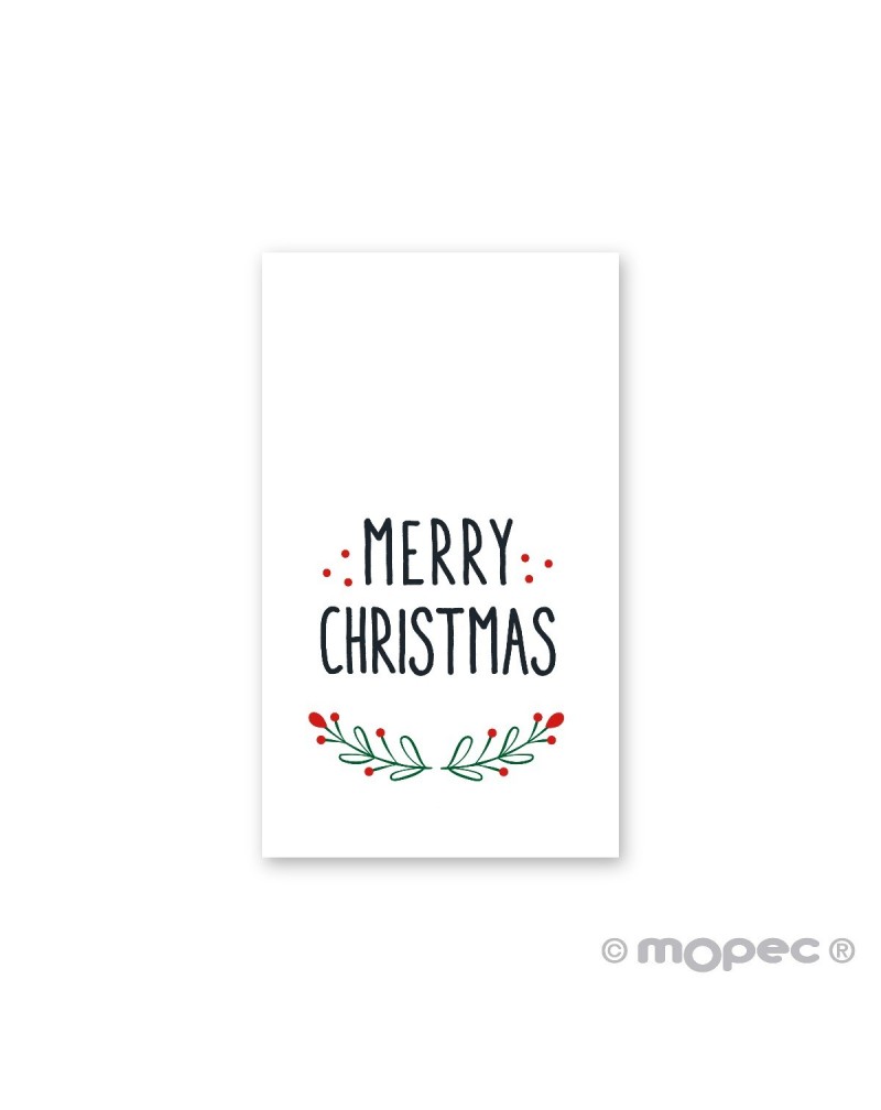 Tarjeta Merry Christmas acebo 6x3