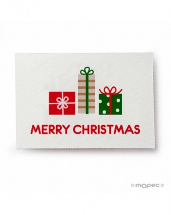 Tarjeta Merry Christmas con regalos 5x3