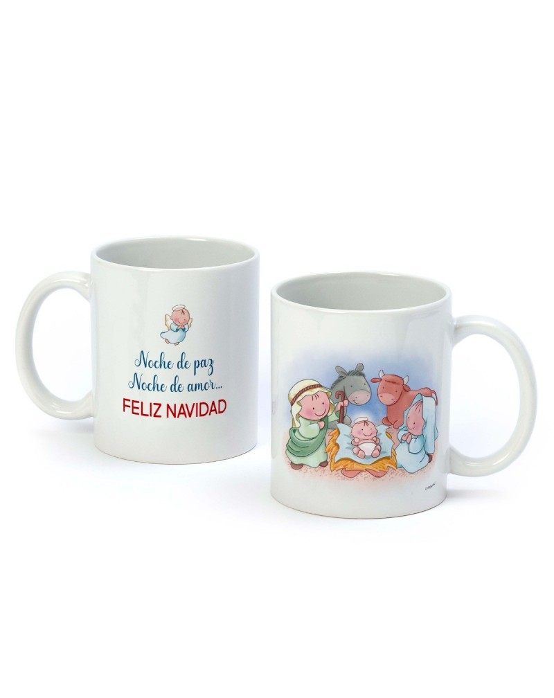 Taza cerámica Feliz Navidad Pit & Pita Belén caja regalo