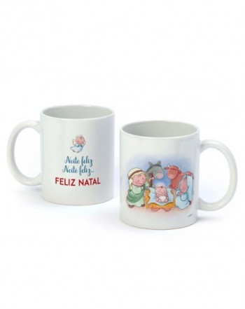 Taza cerámica Feliz Natal Pit & Pita Belén caja regalo
