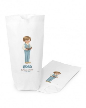 Bolsa papel blanco niño comunión chaleco 2x21X5cm.