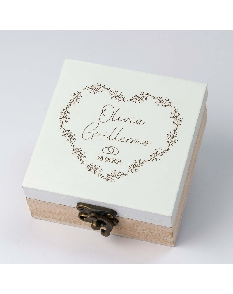 Caja anillos de boda Orla Corazón personalizada 8