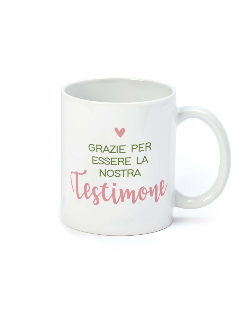 Taza cerámica "Grazie Testimone" en caja regalo