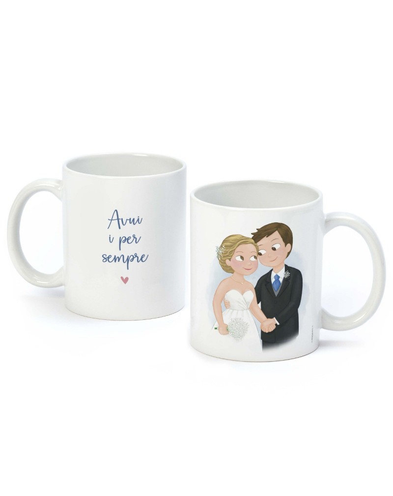 Taza novios "Avui i per sempre" en caja regalo