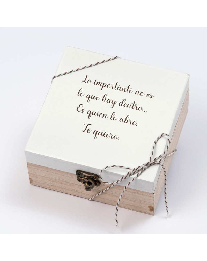 Pack regalo caja de madera personalizada Lo importante