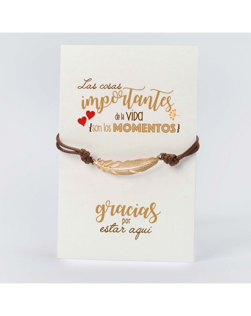 Tarjetón personalizado "Las Cosas..." y pulsera pluma