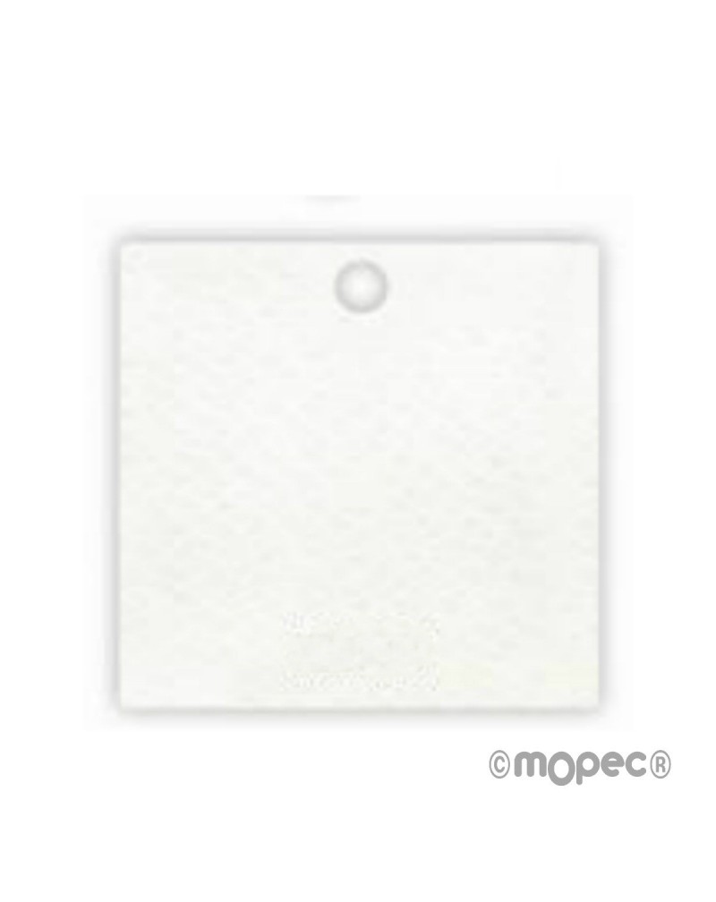 Tarjeta blanca agujero 4x4cm.(preciox35u)