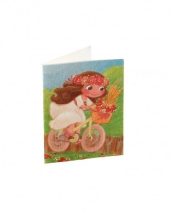 Tarjeta librito Comunión niña en bici