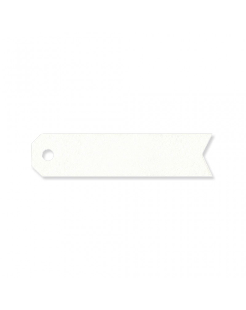 Tarjeta forma flecha blanca sin pers. (preciox51u.) min.51
