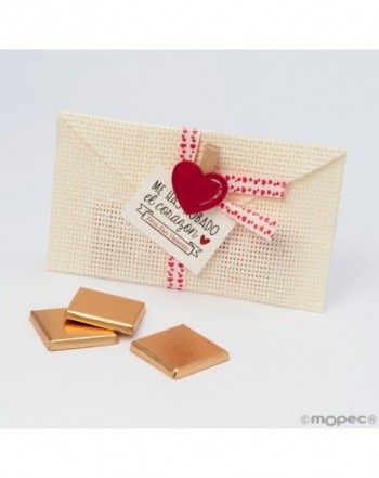 Sobre de San Valentín con 3 chocolatinas y tarjeta Me has robado el corazón incluida