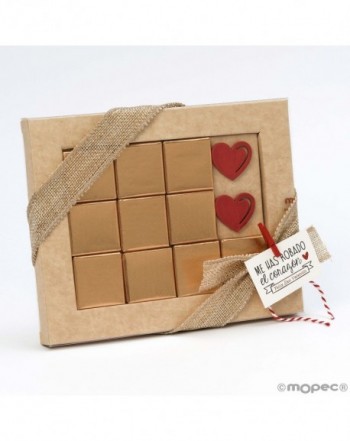 Estuche 10 napolitanas corazones San Valentín con tarjeta